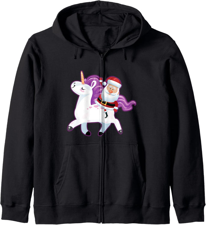 Weihnachtsmann ein Einhorn befreien Weihnachten Kinder Mädchen Jungen Kapuzenjacke