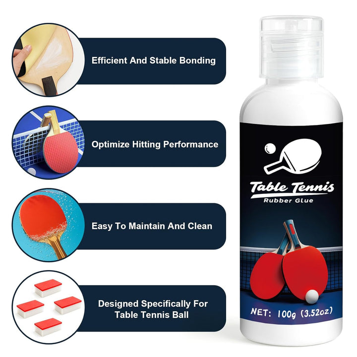200ml Tischtennis Kleber, Geeignet für die Montage von Elastischen Tischtennisbelägen mit Schwammgum
