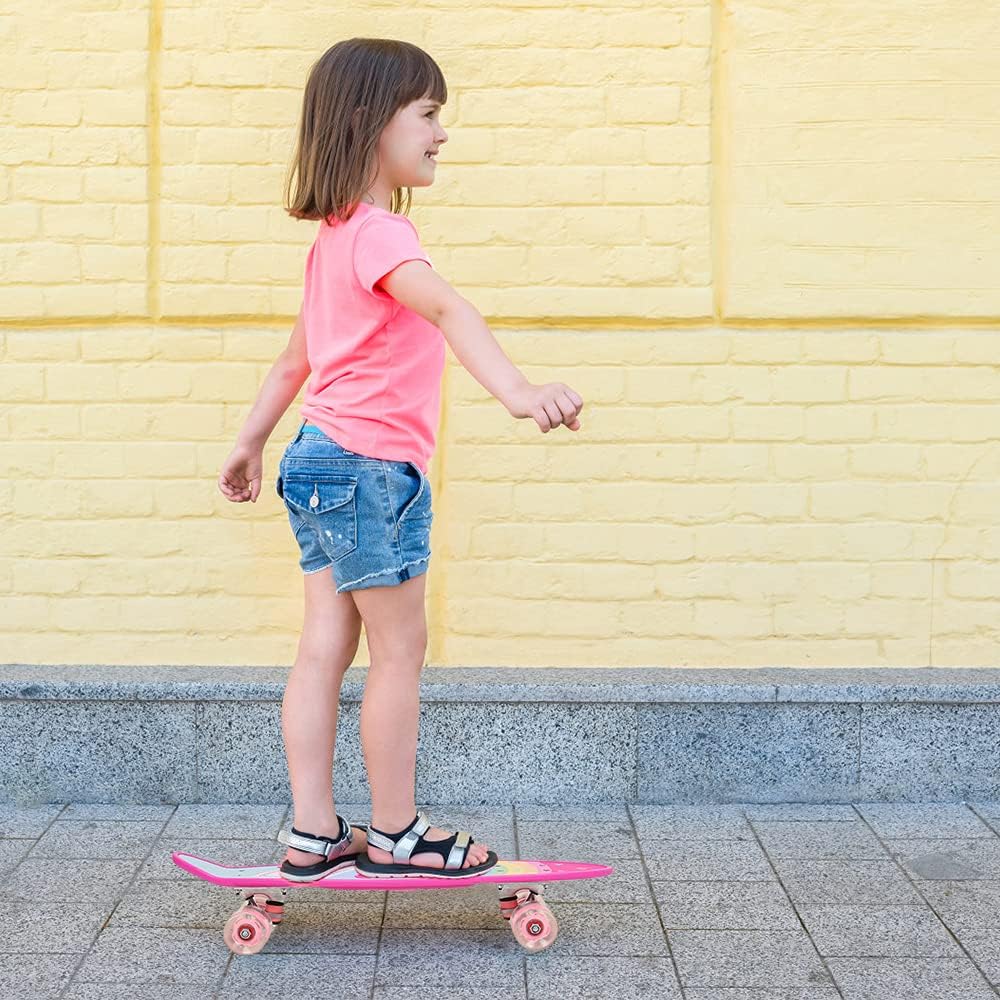 Skateboard Kinder, Komplettboard hochwertige mit LED-Leuchtrollen für ab 4 Jahren Kinder, Jungen, Mä