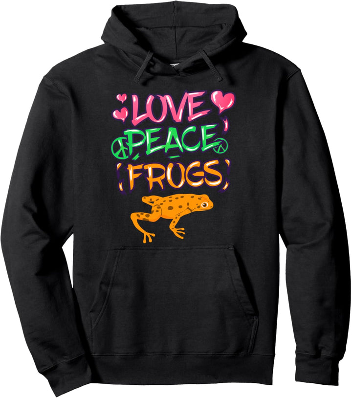 Love Peace Frogs Kröte Geschenk Frosch Pullover Hoodie