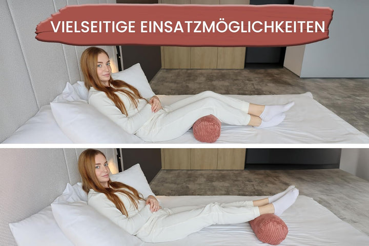 Amilian Nackenrolle mit Bezug 40x15 cm – Cord Kissen mit Füllung – Waschbar – Für Erwachsene & Kinde