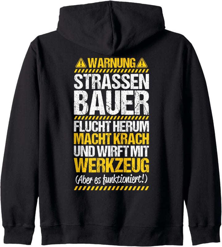Wirft Mit Werkzeug Strassenbauer Kapuzenjacke
