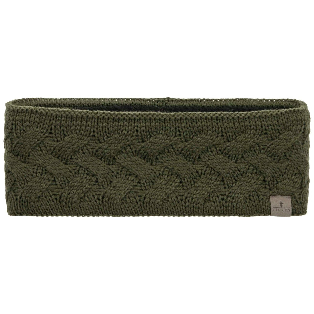LIERYS Fauske Stirnband Damen mit Schurwolle 55-60 cm - Made in Germany - 10,5 cm breit - Innenfutte
