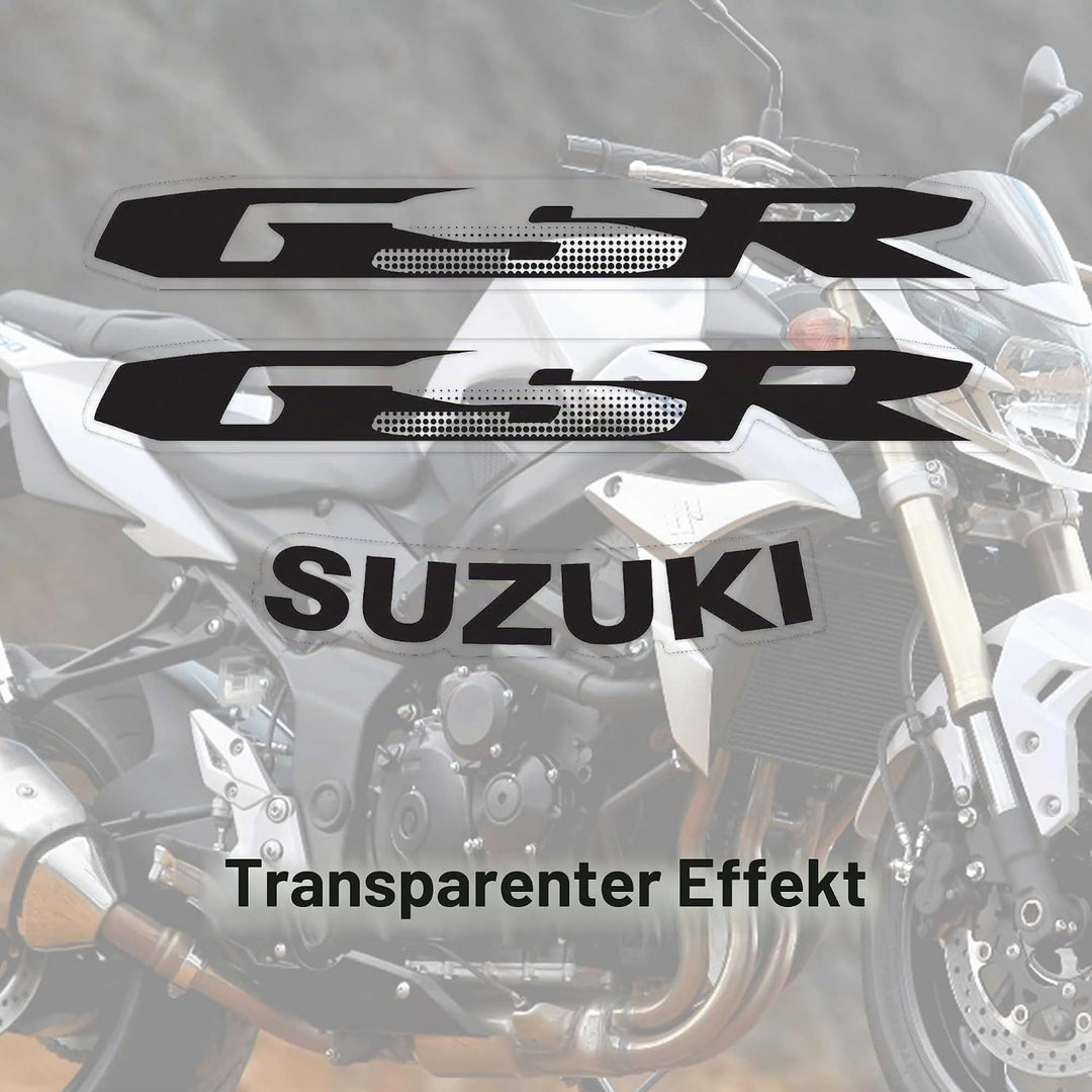 LABELBIKE 3D Aufkleber Motorradtanks und Heckbeschriftung kompatibel mit Suzuki | GSR, Harzschutzset
