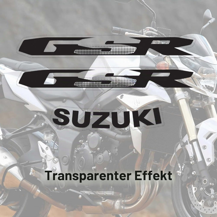 LABELBIKE 3D Aufkleber Motorradtanks und Heckbeschriftung kompatibel mit Suzuki | GSR, Harzschutzset