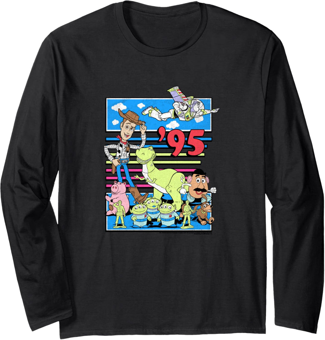 Disney Pixar Toy Story 95 Retro Distressed Colorful Langarmshirt