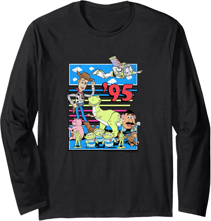 Disney Pixar Toy Story 95 Retro Distressed Colorful Langarmshirt