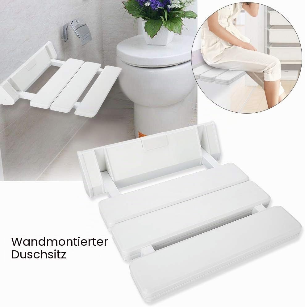 Faltbarer Duschsitz, Wand-Duschstuhl, zusammenklappbar, Wohnzimmer, 130 kg, kann verwendet werden fü