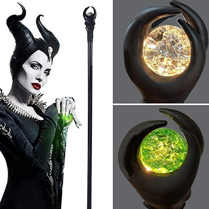 SINSEN Halloween LED Licht Maleficent Zauberstäbe Zauberer Zepter Zauberstab Cosplay Maleficent Stab