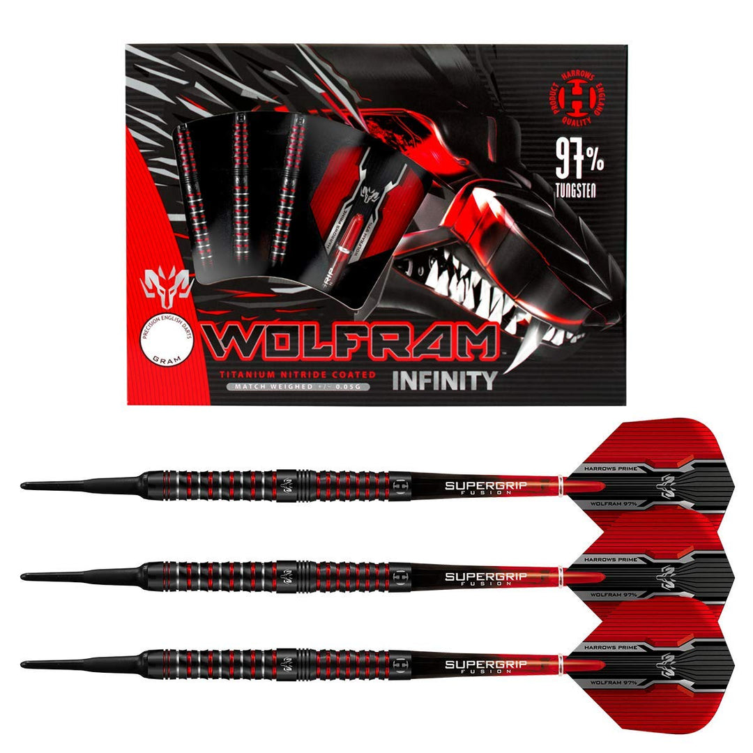 Harrows Wolfram Infinity 97% Tungsten Soft Tip Darts 18.0 Gramm, 18.0 Gramm