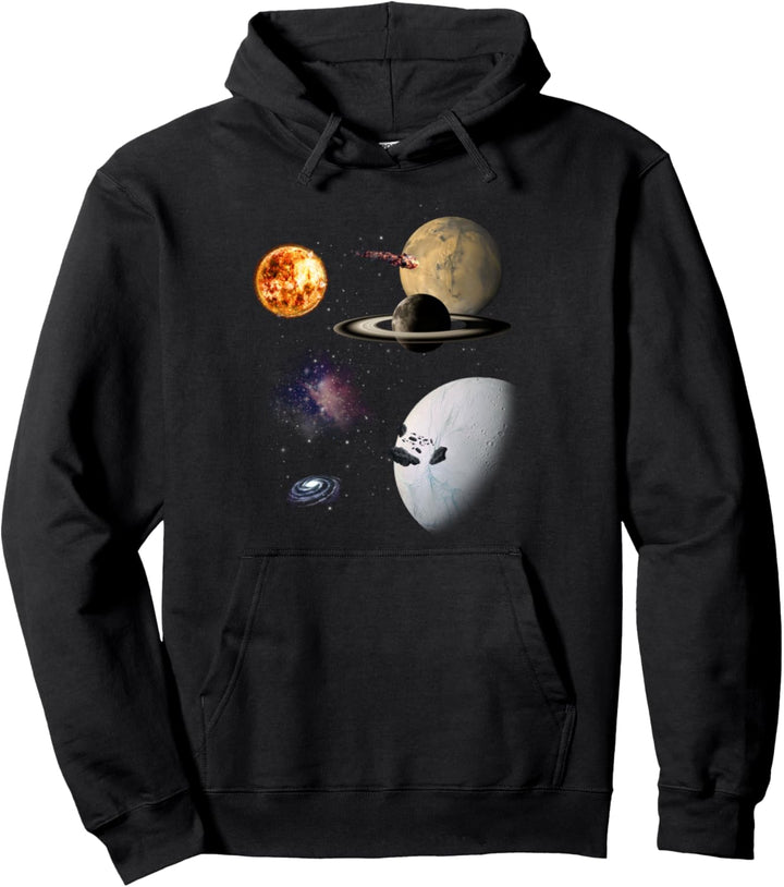 Weltraum Motiv Universum Sterne Sonnensystem Planeten Sonne Pullover Hoodie
