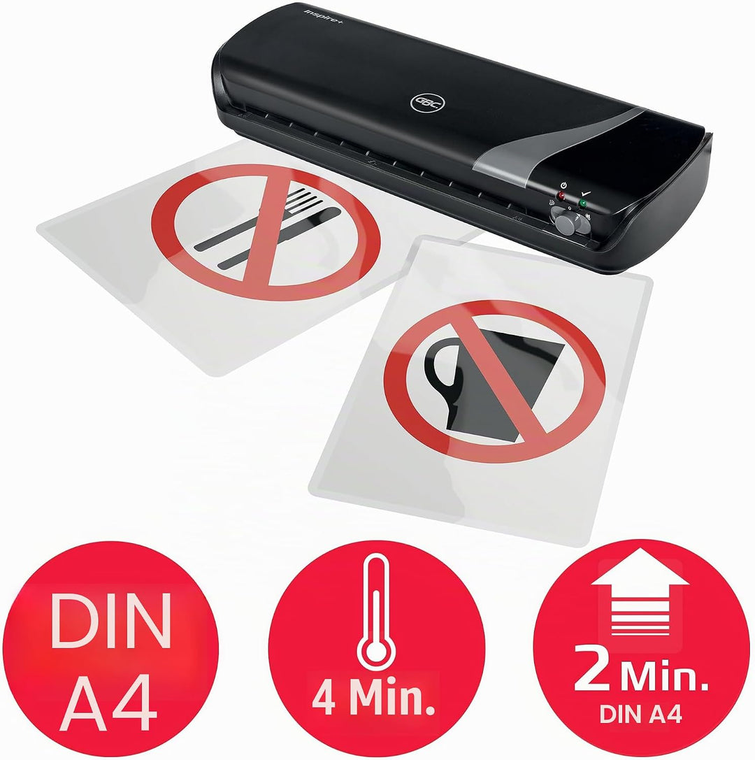 GBC Inspire+ Laminiergerät A4 für den Heimgebrauch, für Visitenkarten-Grösse bis zu DIN A4, Heiss- u