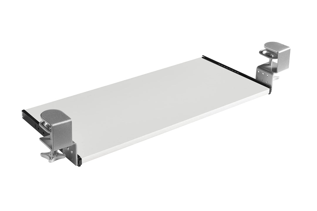 FIX&amp;EASY Tastaturauszug klemmbar mit Tastaturablage 600X300mm weiss Dekor, Tischklemmen höhenverstel