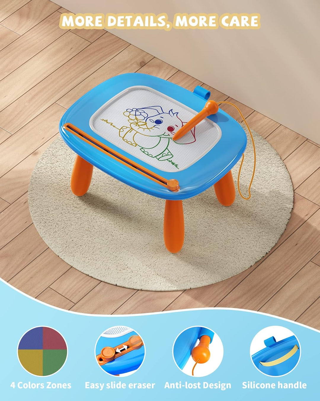 Kikapabi Magnetisches Zeichenbrett für Kleinkinder – Geschenk zum 1. Geburtstag für Mädchen und Jung