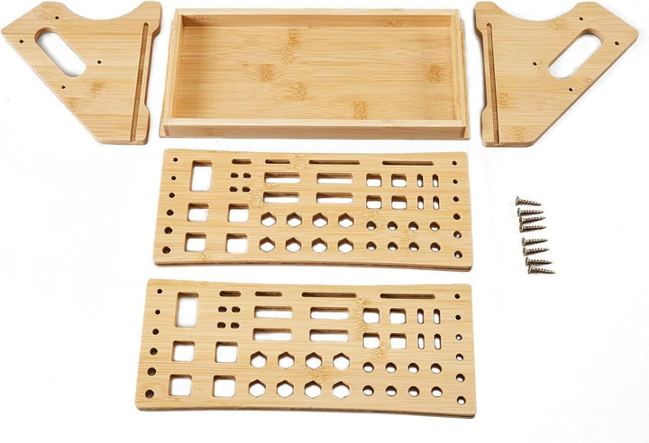 Schraubendreher Halter - 53-Loch Holz Aufbewahrungsregal mit Tablett | Desktop Werkzeugorganizer - F