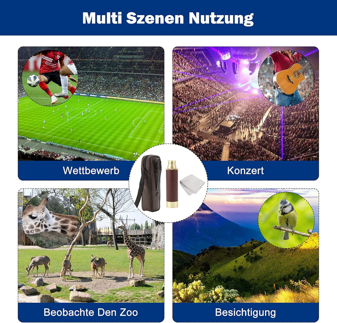 Dyna-Living Taschenteleskop Fernrohr Hand teleskop Monocular Telescope für Wanderungen, Radtouren, V