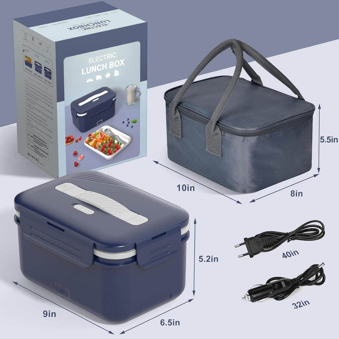 100W Elektrische Lunchbox Erwachsene, 3-in-1 12/24/220V Thermo Lunch box mit Besteck und Isolierter