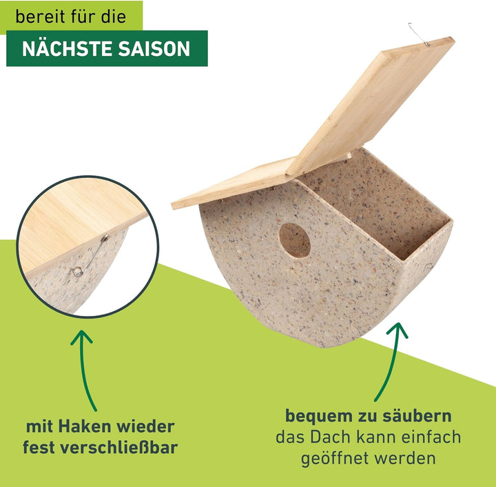 Windhager Nistkasten Recovery ÖKO, Nisthilfe für Kohlmeise, Haussperling und Trauerschnäpper, Vogeln