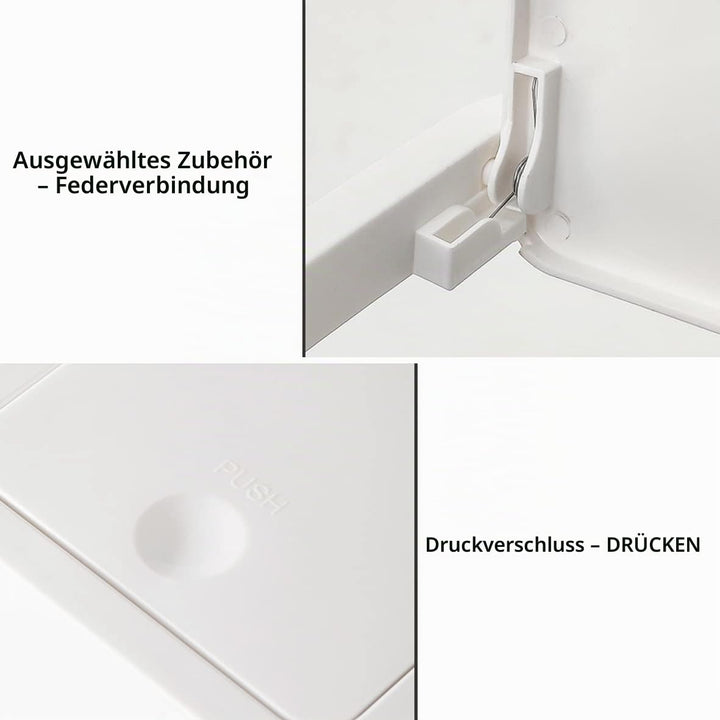 3 Stück 10 l Mülleimer mit Pop-Up-Deckel. Kleiner Mülleimer mit Deckel, Abfallkorb für Küche, Schlaf