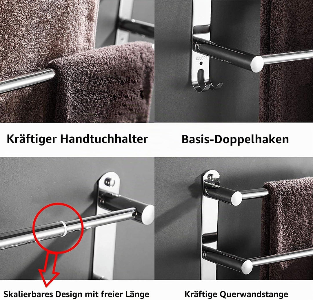 Handtuchhalter Ausziehbar 43-78CM Edelstahl Ohne Bohren Handtuchstange Wand Wandregal Geeignet für B