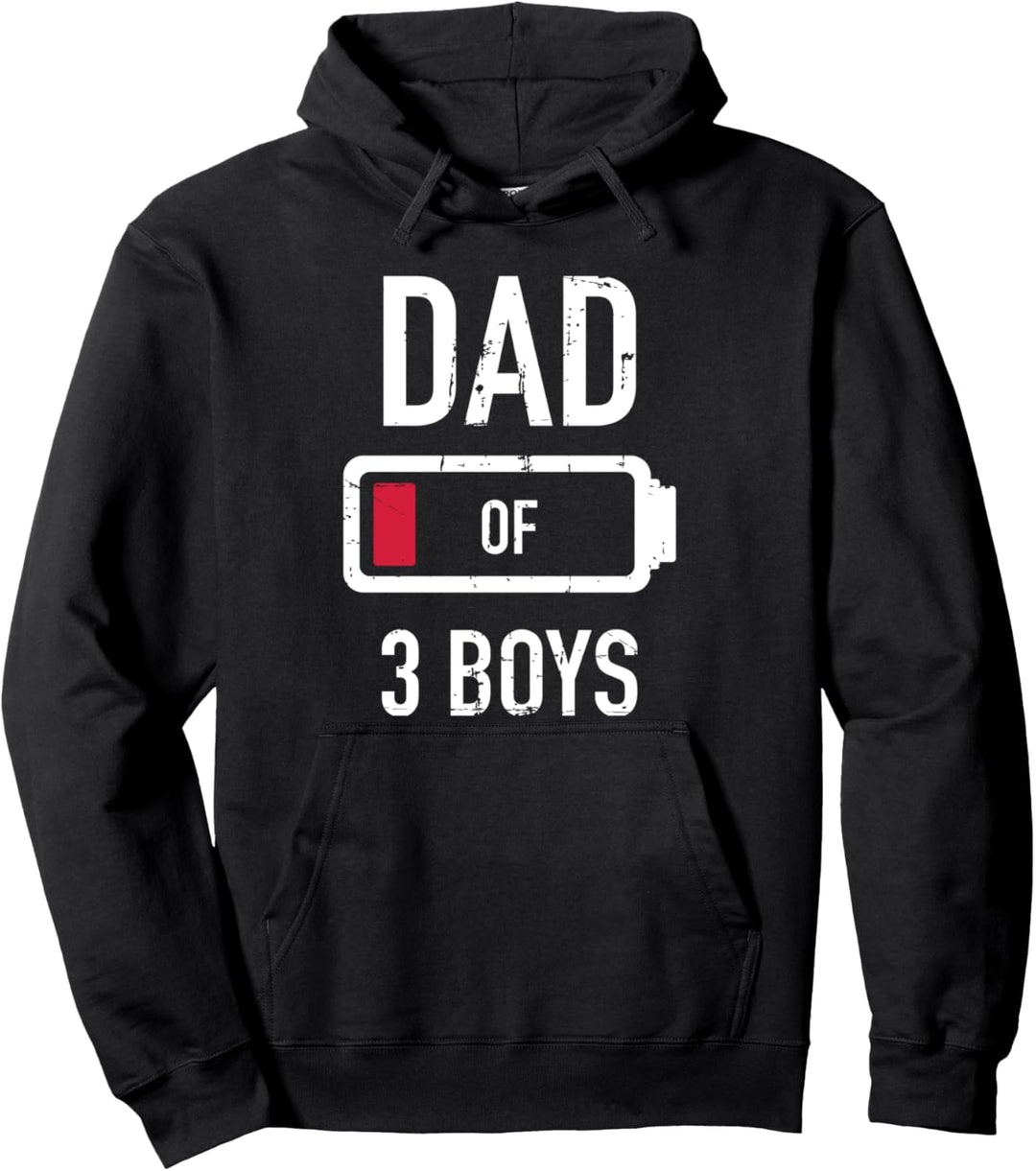 Papa von 3 Jungs Batterie Pullover Hoodie