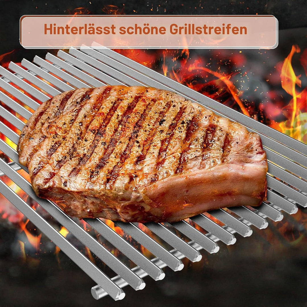 QuliMetal 49,5 x 33cm 7528 Grillrost Edelstahl für Weber Genesis E-310/320/330, S-310/320/330 (2007-