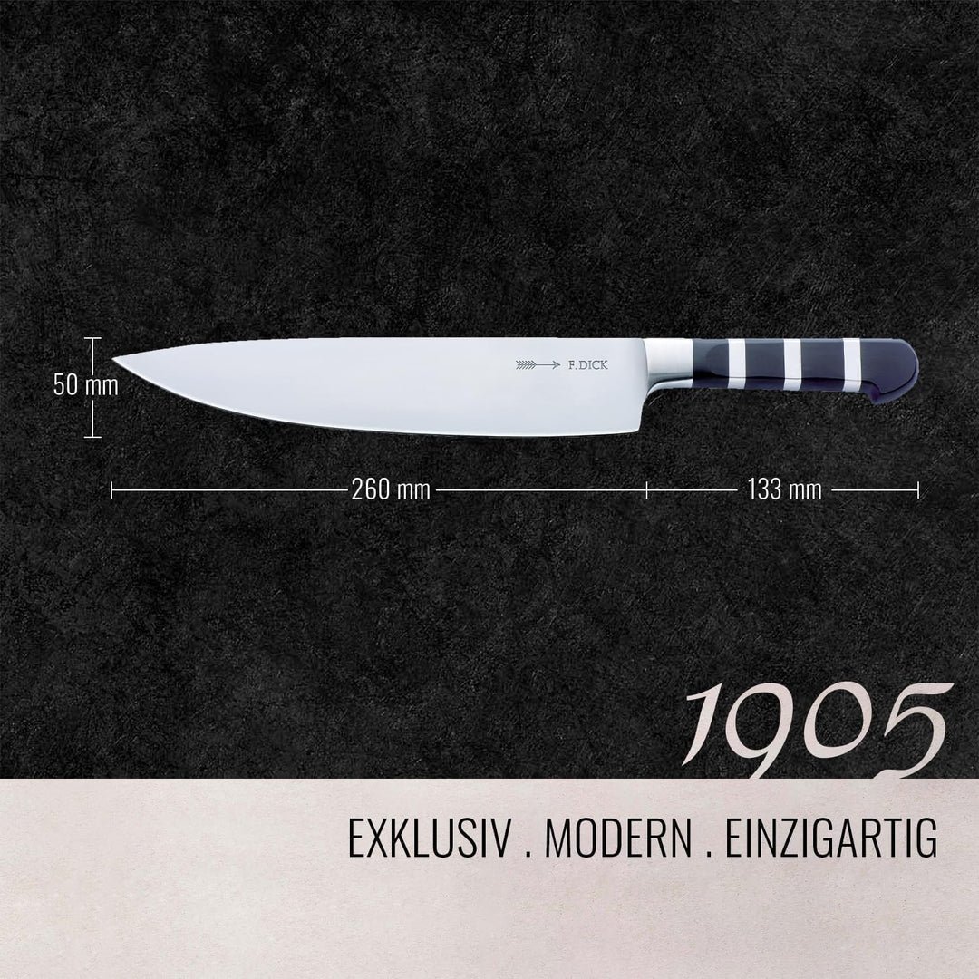 F. DICK Kochmesser, Küchenmesser, 1905 (Messer mit Klinge 26 cm, X50CrMoV15 Stahl, nichtrostend, 56°