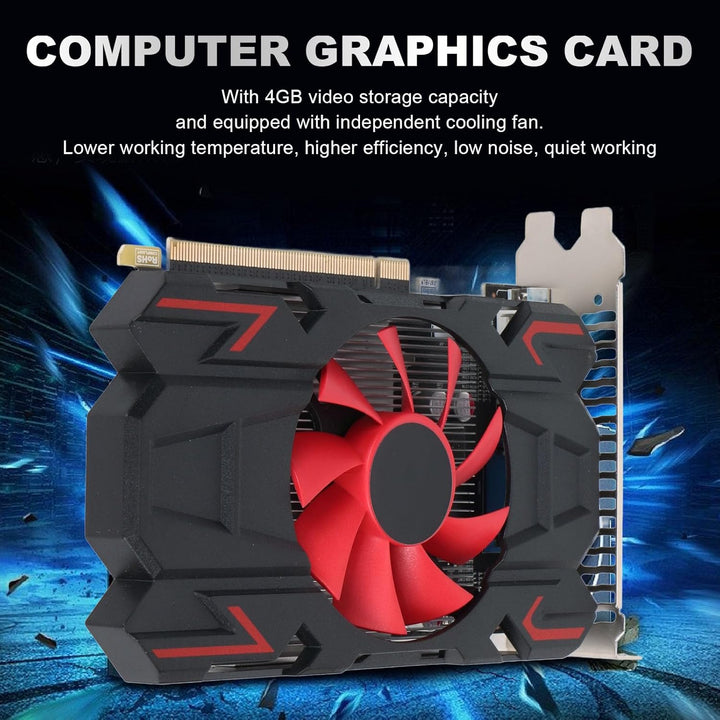 Cuifati Radeon HD 7670 Grafikkarte, 4 GB GDDR5 Grafikkarte 128 Bit 1800 MHz GPU 2K Grafikkarte PCI E