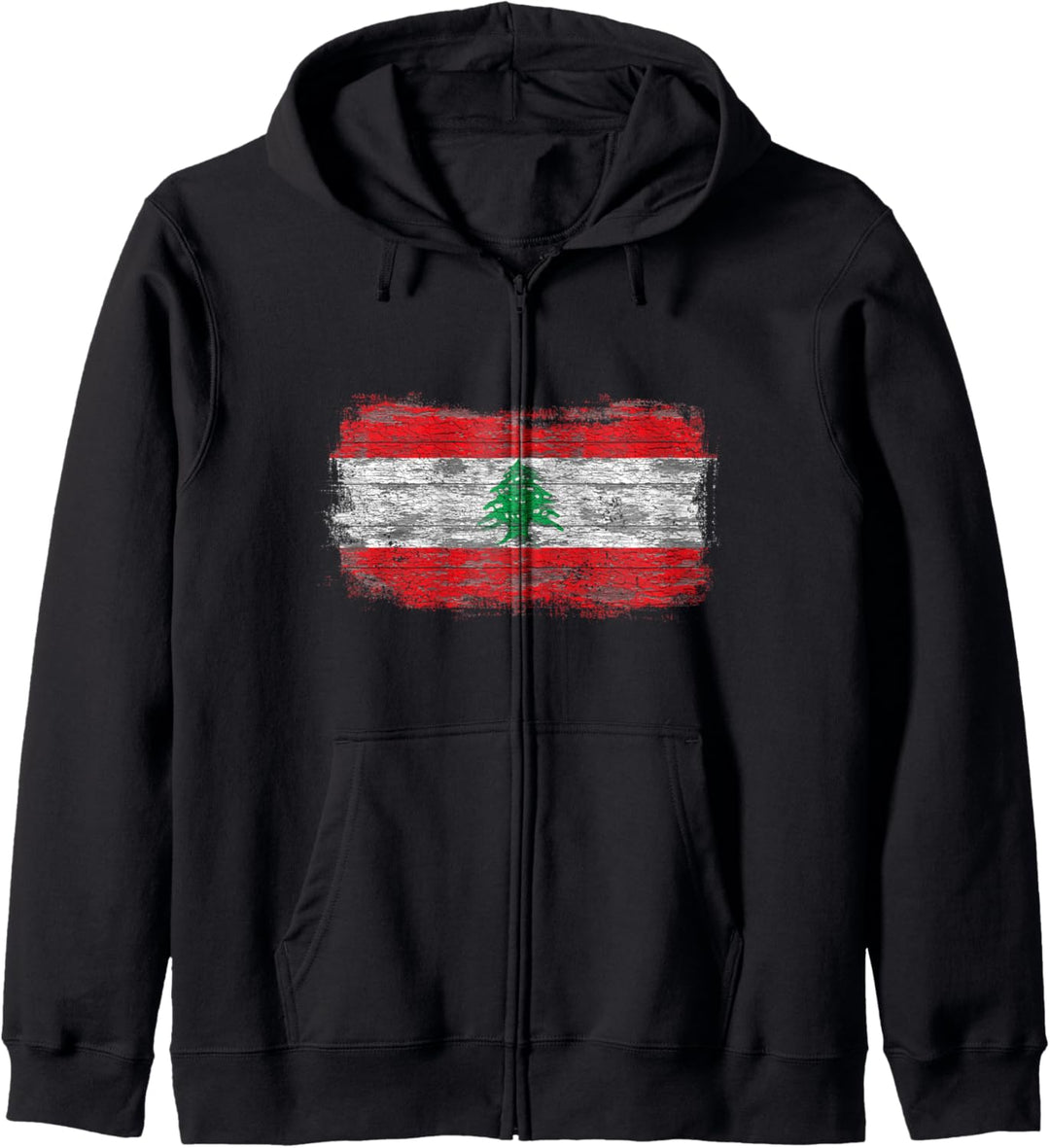 Rustikale Nationalflagge des Libanon Kapuzenjacke
