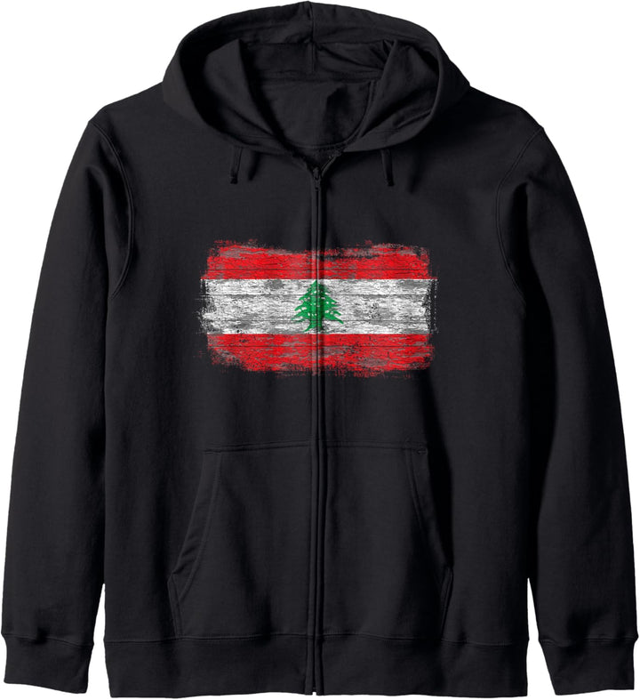 Rustikale Nationalflagge des Libanon Kapuzenjacke