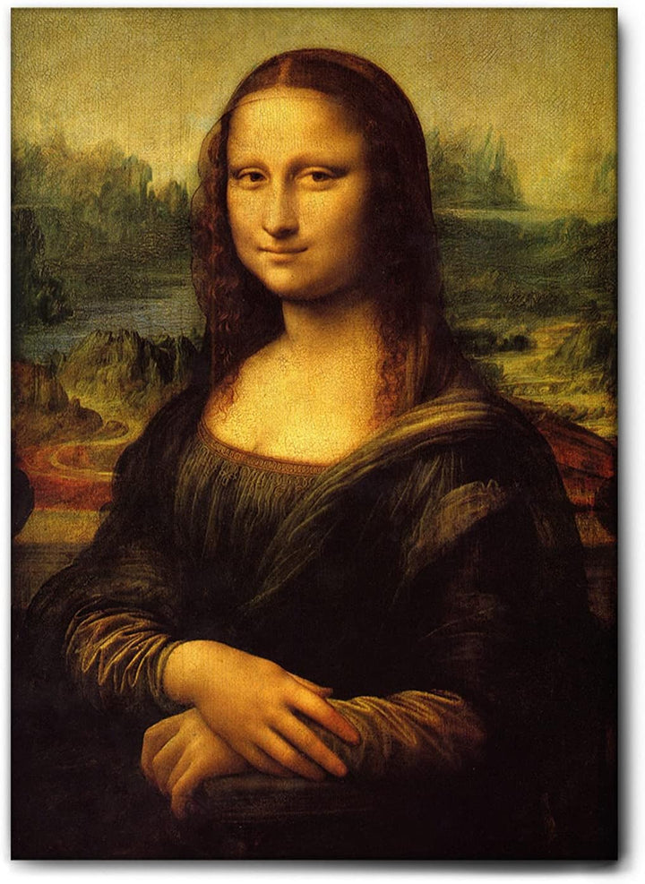 Giallobus - Gemälde - Leonardo Da Vinci - Gioconda - Leinwand - 50x70 - Bereit zum Aufhängen - Moder