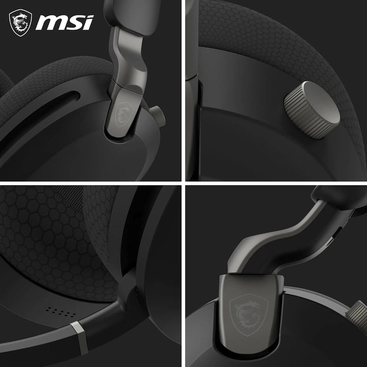 MSI Maestro 500 Wireless Black Headset, aktive Geräuschunterdrückung, Transparenzmodus, 2,4 GHz, Blu