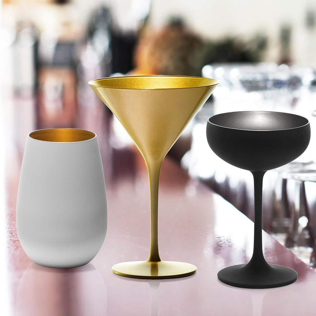 Stölzle Lausitz Cocktailschale Elements 240ml I Martini Gläser 6er Set I gold I Cocktailgläser spülm