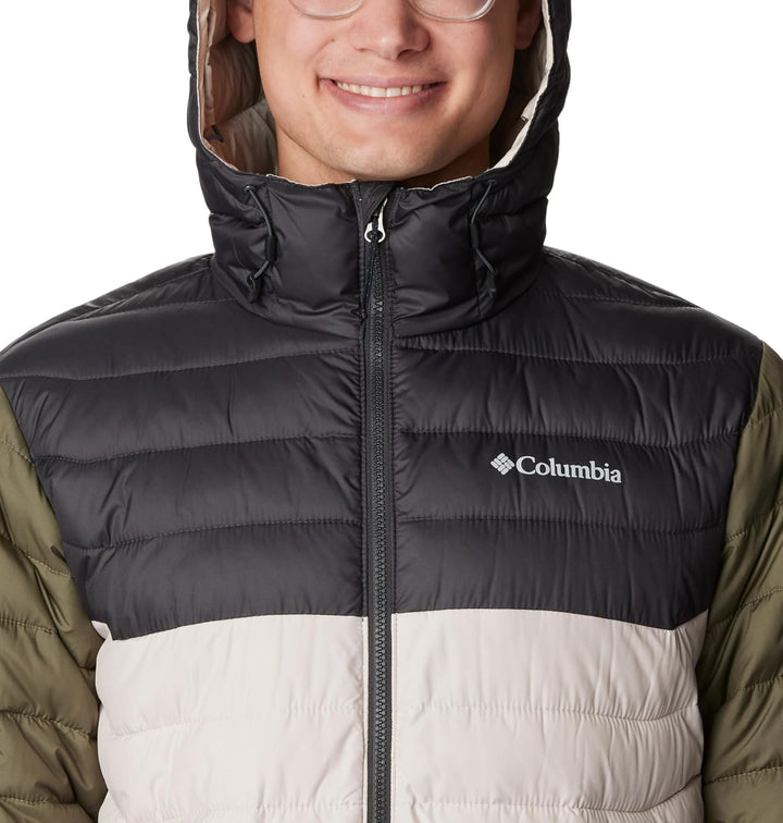 Columbia Herren Powder Lite Kapuzenjacke Dunkler Stein, Hai, Steingrün L, Dunkler Stein, Hai, Steing