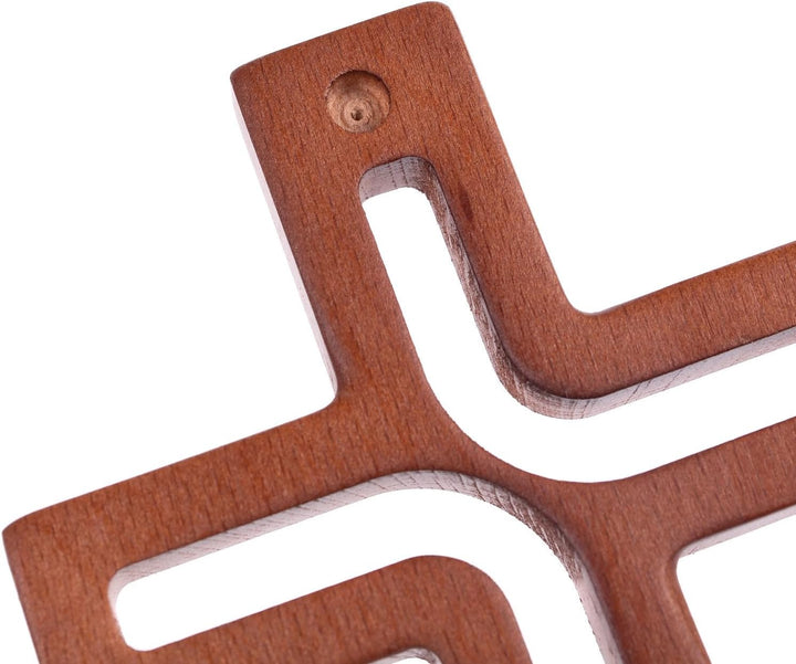 Drewniane Krzyże Hängendes Kreuz aus Buchenholz Modern Wandkreuz Kruzifix Glatte Oberfläche Hängend