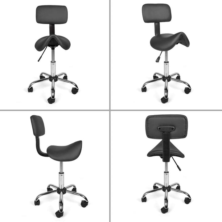 Mingone Sattelhocker mit Rückenlehne Drehhocker Arbeitsstuhl Ergonomisch Bürohocker mit Rollen Satte
