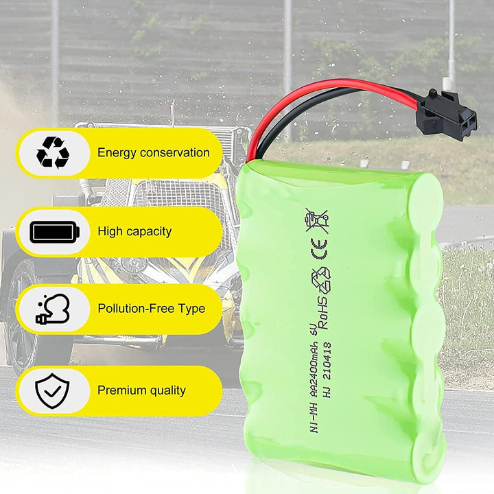 YUNIQUE DEUTSCHLAND 1 Piece NI-Mh 6V 2400mah AA wiederaufladbare Batterie akku sm 2p stecker für Spi