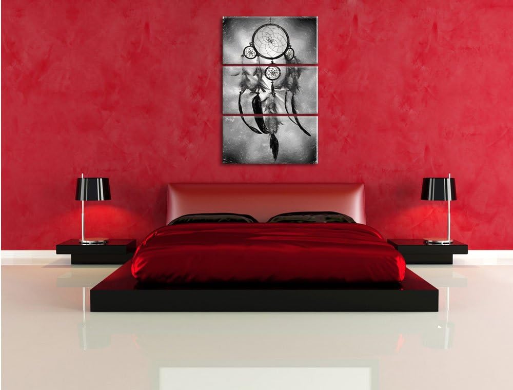 Pixxprint Indianischer Traumfänger Kunst als Leinwandbild/Grösse: 3 Teilig (120x80 cm) cm/Wandbild/K