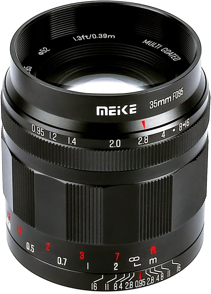Meike 35mm f0.95 grosse Blende, manueller Fokus, kompatibel mit Panasonic Lumix M43 MFT Mount Digita