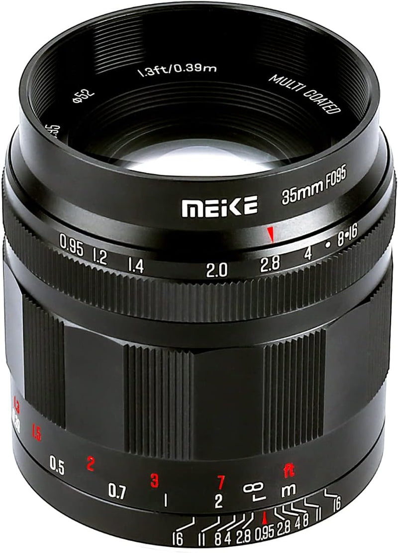 Meike 35 mm f0.95 grosse Blende, manueller Fokus, kompatibel mit spiegellosen Sony E Mount Kameras A