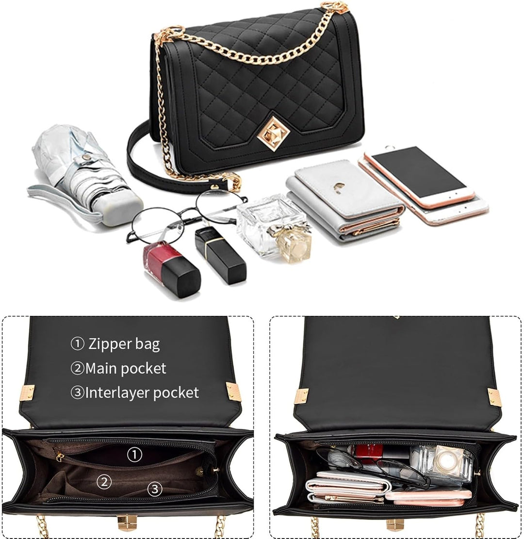 Travistar Kleine Umhängetasche, Damen, PU-Leder, Handtasche, Kette, Schultertasche, Messenger-Tasche