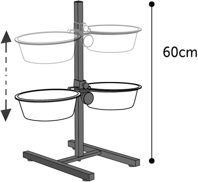 Karlie Otis Plus - Doppelnapfständer mit Näpfen 4 l ø: 21 - 29 cm L, L