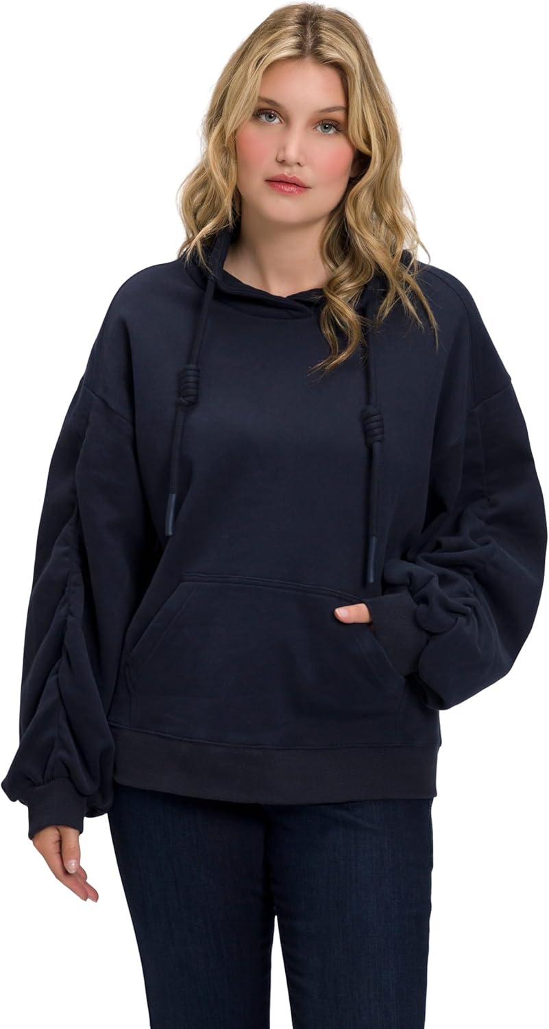 Ulla Popken Damen Sweatshirt Marine 46-48, Marine 46-48