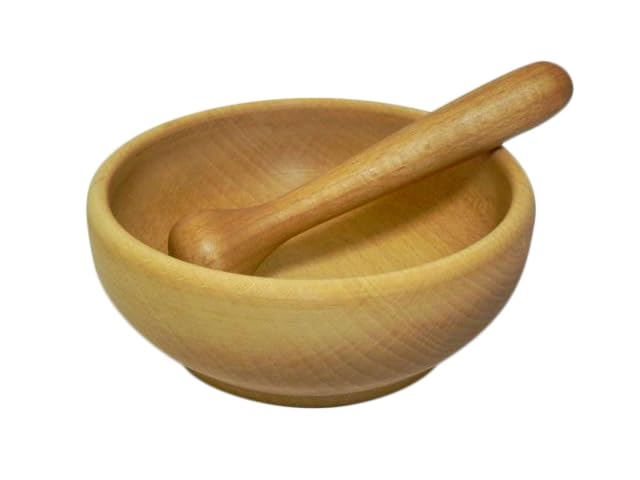 M08 M08 Mörser und Stössel, aus Buchenholz, Gewürzmühle