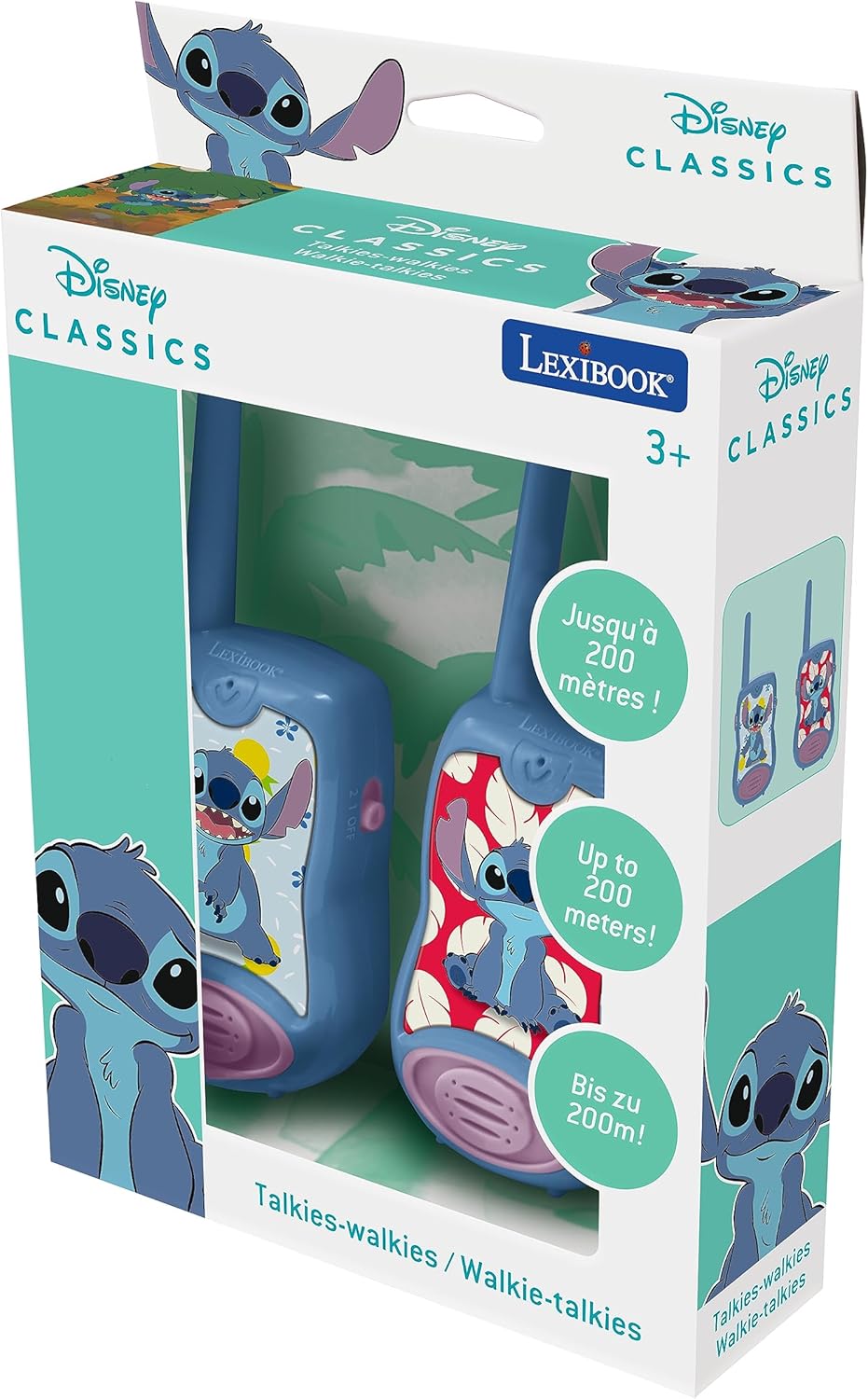 Lexibook, Disney Stitch, Talkies-Walkies 200m, Kommunikationsspiel für Kinder, 2 Kommunikationskanäl