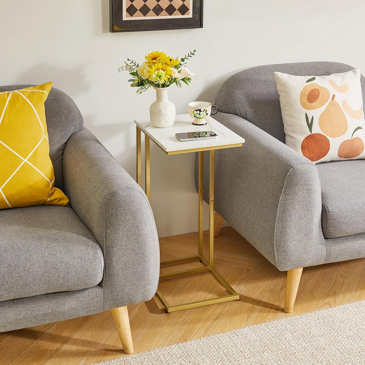 Aibiju C-Form Beistelltisch, Betttisch Laptoptisch, Beistelltisch Sofa, Geeignet für Schlafzimmer, W