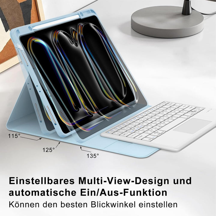 IVEOPPE Tastatur für iPad pro 13" 2024 (M4) Con Touchpad, Hülle mit Magnetisch Abnehmbare Bluetooth