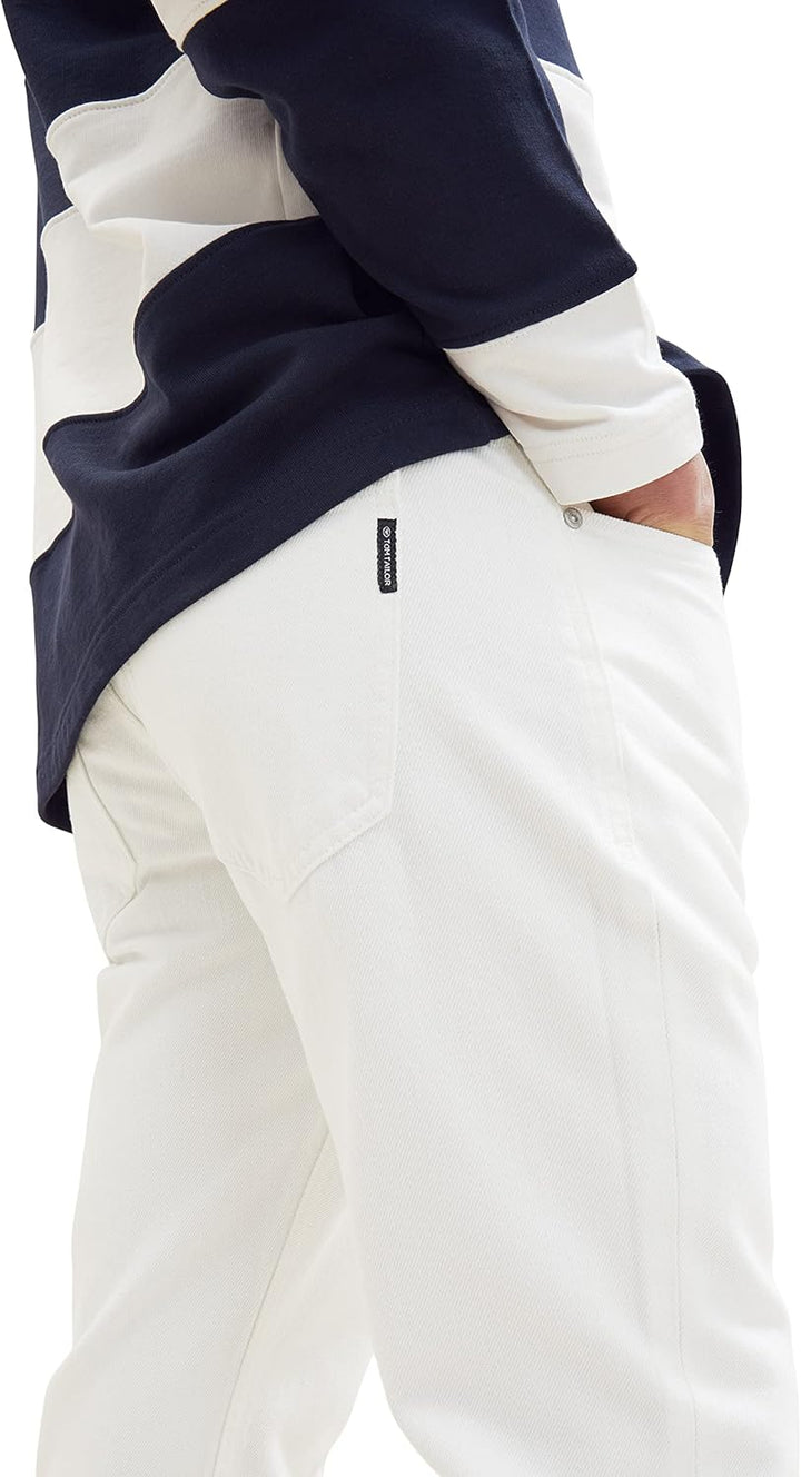 TOM TAILOR Herren Marvin Straight Jeans 34W / 32L 10101 - White Denim, 34W / 32L 10101 - White Denim