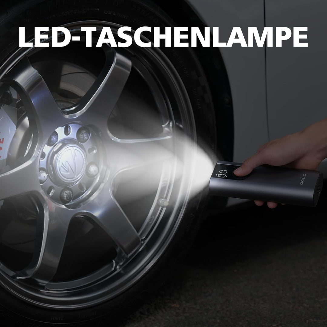 CYCPLUS Luftpumpe 2600mAh*2 150PSI Elektrischer Kompressor Tragbar Fahrradpumpe Mini Reifenpumpe mit