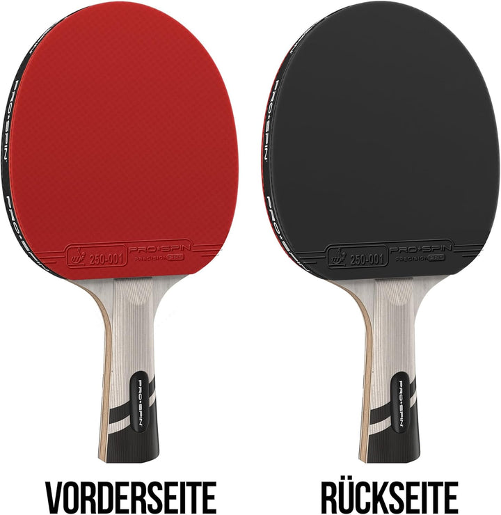 PRO SPIN Carbon Tischtennisschläger | 7-lagiges Schlägerblatt, Offensiv-Gummi, 2,0-mm-Polster, Hochw